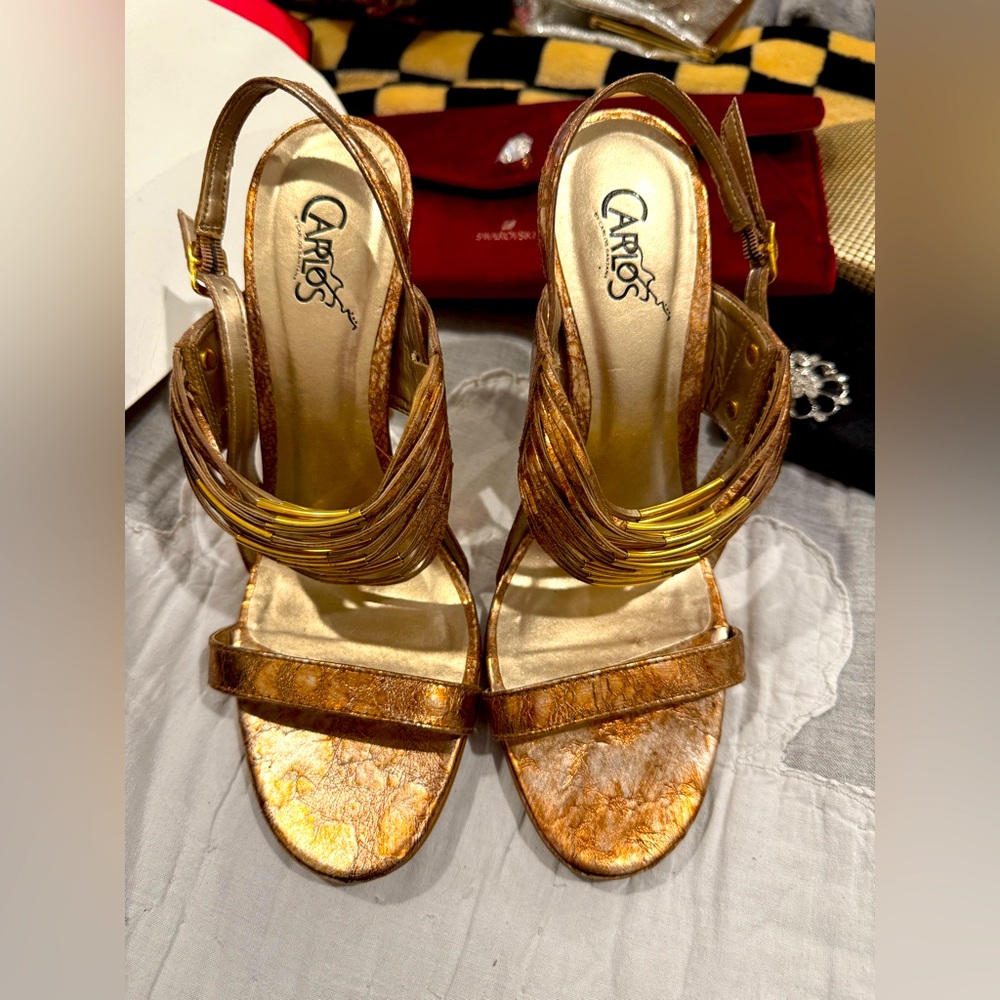 Carlos by Carlos Santana Metallic Gold Heels